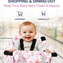 Shopping Cart Covers for Babies and Toddlers, Grocery Cart Cover (Flower) | Thickened Sponge, Portable Waterproof Cart Cover for Grocery Carts & Restaurant High Chairs