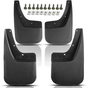 YHTAUTO Mud Flaps Splash Guards Fits GMC Sierra 1500 (Limited), Sierra 2500/3500 HD, with Single Rear Wheel Model, Mudguards Mudflaps Accessories for Trucks with Hardware Kit, Front & Rear 4Pcs Set