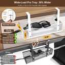 Extra Wide Under Desk Cable Management - No Drill Installation Cable Management Tray, Modern Cord Organizer for Office/Home Desk, Fits Power Strips & Wires((White, XL)