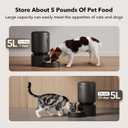 PETLIBRO Automatic Cat Feeder, 5G WiFi Automatic Dog Food Dispenser with Freshness Preservation, 5L Timed Pet Feeder with Low Food Sensor, Up to 10 Meals Per Day, Granary Black