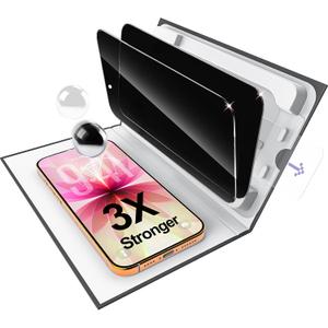 ruwa Privacy Screen Protector for iPhone 17 Pro 6.3-inch [2-Pack] Anti-peep Tempered Glass witch Bubble&Dust Free Box, 9H Hardness, Anti-Scratch, Case Friendly, Easy Installation