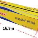 KAMMAK Plastic Wrap Food Cling Wrap with Slide Cutter 15 inch Restaurant Cling Film 2000 Ft Bulk Roll Refillable Food Service Cling Wrap Dispenser Quick Cut Anti-Fog Cling Film for Kitchen