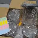 GuanQiao 4 Pack Creami Deluxe Pints & Lids for Ninja, 24 Oz Compatible with NC500 NC501 Series Ice Cream Makers, with 5 Spoons & 64 Writable Labels, BPA-Free & Dishwasher Safe, Gray