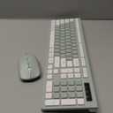 Wireless Keyboard and Mouse Combo, Full-Sized Wireless Keyboard and Adjustable DPI Mouse, 2.4GHz USB Receiver, Silent Keyboard and Mouse for PC, Windows, MAC, Desktop, Laptop (Avocado Green)