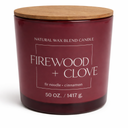 Natural Wax Blend Candle, FireWood + Clove Candle, 50 OZ