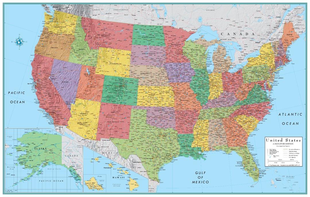 RM Dry US Map Wall