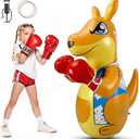 Kids Punching Bag 3-8 with Air Pump, Toddler Punching Bags for Kids, Inflatable Dinosaur Toy with Bounce- Back Action, Safe Gifts for Boys & Girls Age 3-5 Add Tossing Game
