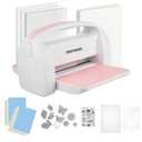 CraftGenes Manual Die Cutting Machine and Embossing Machine, 9'' Opening Size for Cardmaking, Scrapbooking, and DIY Crafts Foldable Complete Set with A4 Die Cuts, Embossing Folders, and Plates(Pink)