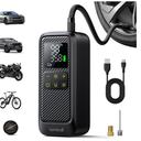 Tire Inflator Portable Air Compressor - Lamicall [5X Faster][150 PSI] Rechargeable Car Air Pump, Digital Pressure Gauge, LED Light, Cordless Pump Valentine's Day Gifts for Car, Bike, Motorcycle, Ball