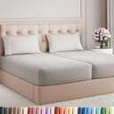 Split King Size 5 Piece Sheet Set - Comfy Breathable & Cooling Bed Sheets Set - Hotel Luxury Bedding for Women, Men, Kids, Teens, Boys & Girls - Deep Pockets and Wrinkle Free - Oeko-Tex - French Grey