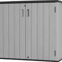 Mrosaa Large Outdoor Storage Box,Resin Sheds&Outdoor Storage Waterproof/Lockable,Outdoor Storage Cabinets for Balcony,Garage,Backyard (37Cu.ft-Pale Grey)