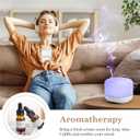 Aromatherapy Essential Oil Diffuser for Room: 500ml Colorful Aroma Air Humidifier with Adjustable Cool Mist Mode, Waterless Auto Off Ultrasonic Diffusers for Large Room Home Office(White)