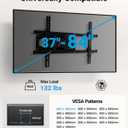 Pipishell Full Motion TV Wall Mount for Most 37-84 Inch TVs up to 132lbs, Wall Mount TV Bracket Articulating Swivel Tilt Extension Leveling Max VESA 600x400mm Fits 12/16" Wood Stud, PILFK1