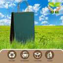 MIEVU 150Pack Small Gift Bags with Handles, 5.9x3.1x8.2 Inch Green Paper Bags (130g More Sturdy Material)  Bulk Christmas Gift Bag, Party Favor Bags, Recyclable Craft Bags for Gifts,Green