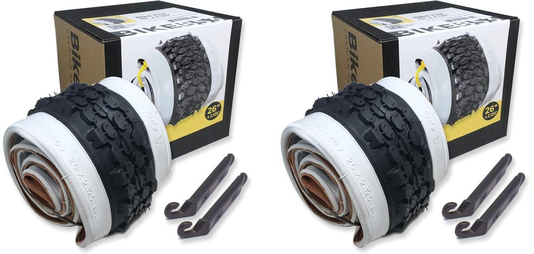 Classic White Wall Tires for Your Cruiser Wheels and Beach Cruiser Bike Accessories. 26 x 2.125 White Wall Bicycle Tires. with or Without Tubes. 2 Pack. (2 Tire - No Tube)
