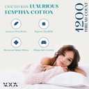 XOOX Linen 100% Egyptian Cotton Queen Pillow Cases Set of 2 - Luxury 1200 High Thread Count Cotton Standard Pillowcases (White), Silky Soft, Cooling, Breathable Sateen Weave Hotel Quality Pillow Cover