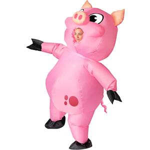 Spooktacular Creations Inflatable Halloween Costume, Adult Piggy Blow Up Costume, Pig Inflatable Suit for Themed Parties (X-Large(75In))