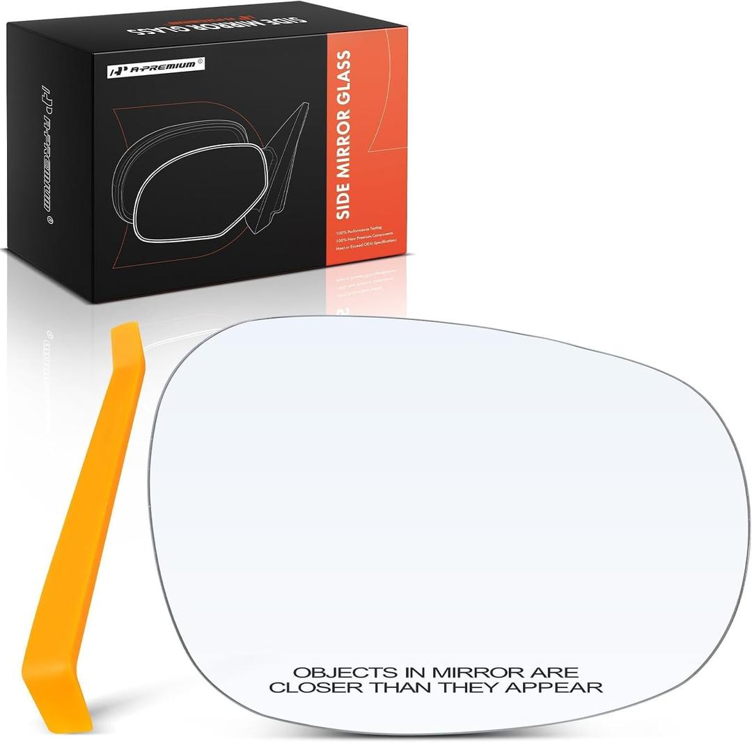 A-Premium Right Passenger Side Heated Mirror Glass Compatible with BMW 320i 323i 325i 328i 335d 335i 335i xDrive 335is 125i 128i 135i, 2008-2013, w/o Auto Dimming, For 2 PIN, Replace # 51167252894