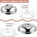 Electric Stove Burner Drip Pans Chrome 316048413(8) 316048414(6) and MP22YA Electric Range Burner Elements Replacement for Ken-more Tap-pan Frigi-daire Electric Stove Burner by Fetechmate