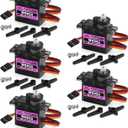 5 Pack Mg90s Servo Motor 9g Micro Servos Kits Metal Gear for DIY Smart Robot Toys RC Toy Car Model Helicopter RC Boat
