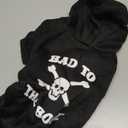 EXPAWLORER Dog Hoodie Sweater - Bad to The Bone Dog Sweatshirt Skeleton Costume, Warm Fleece Lined Pet Clothes with Leash Hole, Fall Winter Cozy Soft Pet Outfit Coat for Small Dogs Cat Puppy, Size S