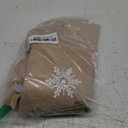 AerWo Christmas Tree Skirt 36 Inch, Burlap Tree Skirt Printed with White Snowflake and Merry Christmas Decor, Brown Tree Skirt for Christmas Decorations New Year Holiday Party Supply Indoor Outdoor