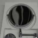 Amazon Basics Wall Mount Round Vanity Mirror, 1X/5X Magnification, Chrome, 12.8"L x 10"W