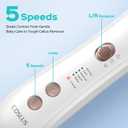 COSLUS Professional Manicure Pedicure Kit, 5-in-1 Electric Nail File for Toenail Hand Feet Care - Wider Grinder for Thick Nails, Cordless, 5 Speed, for Men Women Seniors Home Salon, White, C43(END10)