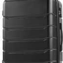 OLIXIS 20 Inch Carry-On Luggage, Hardside Suitcase with Spinner Wheels, Lightweight ABS Hard Shell Travel Luggage, TSA Approved Lock, Expandable Small Suitcase for Business & Travel–Black