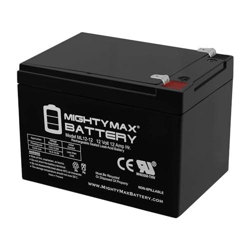 Mighty Max Battery ML12-12 - 12 Volt 12 AH SLA Battery Brand Product, Black
