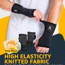 HiRui 2-Pack Wrist Brace Wrist Wraps, Hand Compression Sleeves with Wrist Straps Support for Fitness Weightlifting MTB Tendonitis Carpal Tunnel Arthritis Pain Relief (Black, Medium)