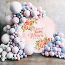 Yeele 7.5x7.5ft Pink Peach Baby Shower Round Backdrop Cover A Sweet Little Peach is On The Way Photography Background It's A Girl Baby Shower Party Decorations Cake Table Banner Photo Booth Props