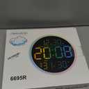 10 Inch Large Digital Wall Clock with 13 Color Changing Remote Control, Date Week Temperature, Auto Brightness Dimmer Big Clock with Night Lights,RGB