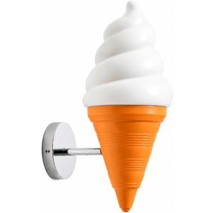 Ice Cream wall lamp Spiral Cone Decorative wall Light Fixture, DIY Lighting Fixtures for Kitchens, Dining Rooms and More（Orange）