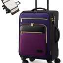 LOVEVOOK Carry on Suitcase 22x14x9 Airline Approved,20 inch Lightweight Waterproof Suitcases with 360° silent swivel wheels, TSA Lock and Compartment, travel Suitcase Black-violet-indigo-Purple, 20 inch with garment compartment
