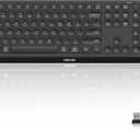 PHILIPS Bluetooth Wireless Keyboard with Number Pad for Mac iPad Laptop, Silent Flat Thin Low Profile Bluetooth Keyboard Multi Device with BT 3.0/5.0 and 2.4GHz USB Dongle