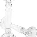Crystal Candle Stick Holders 2-Pack, Clear Crystal Taper/Pillar Candles Holder Table Centerpieces for Party and Wedding Decoration(10.6inches Tall)