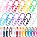 12 Pcs Colorful Jumbo Paper Clips Shower Curtain Hooks Rings for Bathroom Rod Funny Paperclip-Shaped Rainbow Color Plastic Hooks for Shower Curtain Easy Gliding Rings Fits Most Size Rods