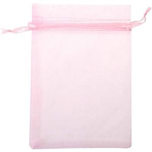 100 Pcs 4x6 inches Gift Wrap Bags Pink, Organza Sheer See Through Fabric, Drawstring Satin Ribbon Pouches for Baby Shower Favor, Party Wedding Favors Decoration, Card Deck, Jewelery, Boys Holiday Gift