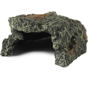 IBWell Resin Reptile Rock Cave, Lizard Tank Dcor, Gecko Hide Reptile Hideout for Small Turtle Accessories for Tank, Leopard Gecko, Lazard Hideout
