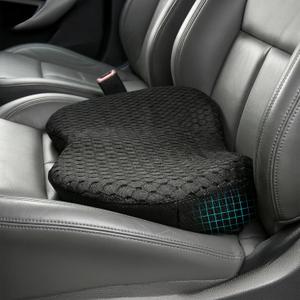 Livtribe Car Seat Cushion - Memory Foam Seat Pad for Sciatica & Lower Back Pain Relief - Driving Cushion with Breathable Mesh Cover - Road Trip Essentials for Drivers (3D Black)