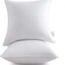 Leeden 18 x 18 Pillow Inserts (Set of 2) - Throw Pillow Inserts with 100% Cotton Cover - 18 Inch Square Interior Sofa Pillow Inserts - Decorative Pillow Insert Pair - White Couch Pillow