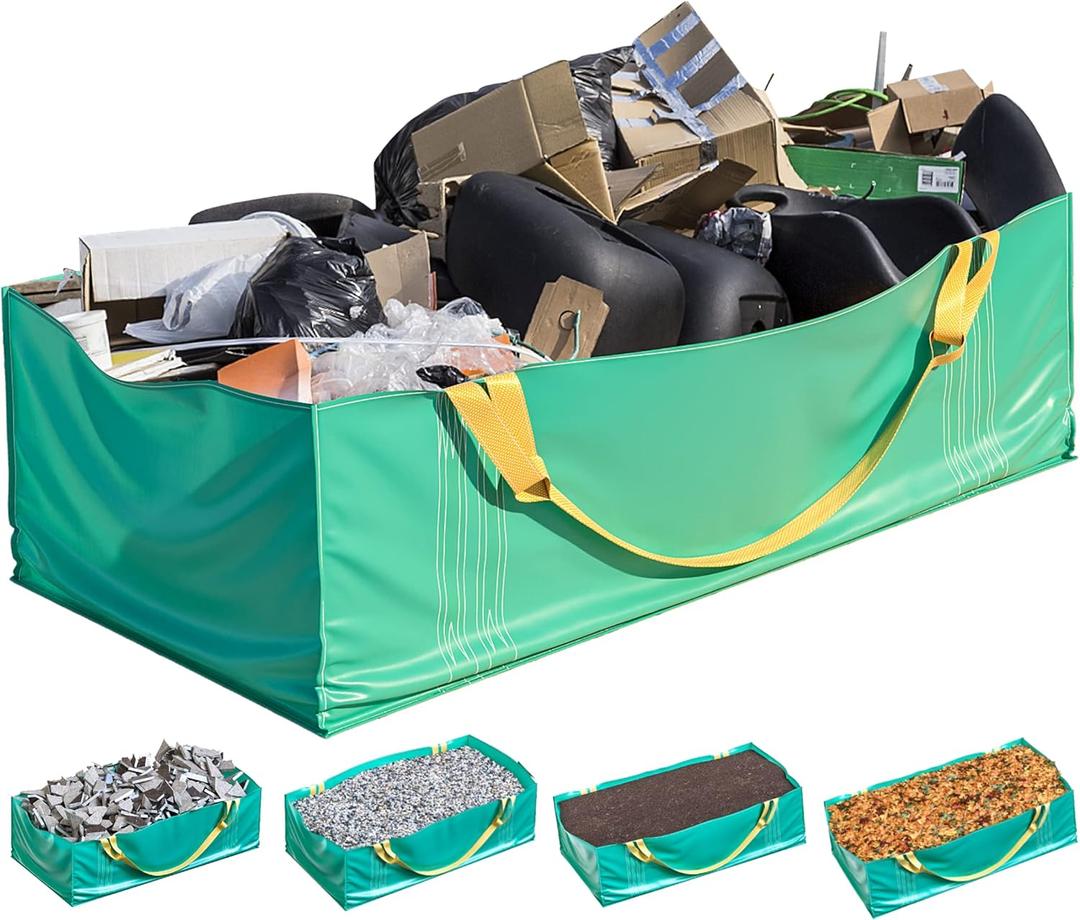 TidyFriend Dumpster Bag for Waste Management Hold up to 3,500 lbs, Heavy Duty, Reusable & Foldable Yard Waste Container for Home Renovation & Yard Cleanup, Debris, Landscaping, Roofing Shingles (1 Pack)