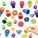 24 Multicolored Hanukkah Stampers, Each Stamp Includes A Fun Chanukkah Icon Including Menorah, Dreidels and Coins, 12-Pack Box (2-Pack)