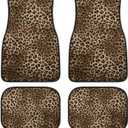 Leopard Print Car Floor Mats Set of 4,Leopard Animal Skin Pattern Vehicle Front Rear Carpets Mat Decorative Car Floor Carpets Rugs Non-Slip Auto Car Accessories Universal Fit for Car SUV Truck Van (One Size)
