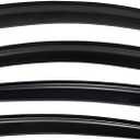 Lightronic Extra Durable Outside-Mount Auto Vent Window Visor, Fit 2012-2019 Nissan Versa Sedan (EXCLUDES Hatchback), UV Protection Rain Guard, Original Wind Deflector, No-Drilling, Dark Smoke, 4Pcs