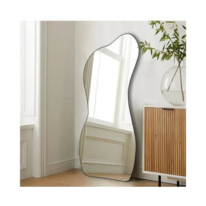 POZINO Irregular Mirror, Asymmetrical Wall Mirror, 47.2"x22" Frameless Abstract Mirrors for Wall, Modern Unique Shape Mirrors for Living Room Bathroom Bedroom Entryway Hallway