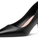 CosyFever Womens Pumps, Pointed Toe Mid Heel Stiletto Pumps, Slip On Dress Pumps, 9M