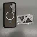 WRJ for Samsung Galaxy S25 Plus Case,Galaxy S24 Plus Case with Screen Protector,[Compatible with Magsafe] Slim Matte Translucent Magnetic Women Men Shockproof Protective Cover-Black