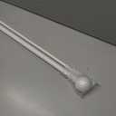 Double Curtain Rod 36 to 72 Inches, Adjustable Double Drapery Rod with Round & Barrel Finials, Window Treatment Decorative Curtain Rod, 1-Inch Front and 5/8 Inch Back Telescoping Curtain Rod White